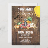 夏とハロウィンの誕生日パーティー 招待状 (正面)