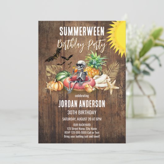 夏とハロウィンの誕生日パーティー 招待状 (スタンド正面)