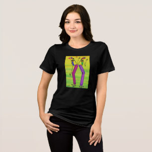 夏と休日、アフリカ美術の喜びと幸せ トライブレンドTシャツ