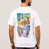 夏と冬の喜びを描いたプレイの季節 Tシャツ (裏面)