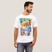 夏と冬の喜びを描いたプレイの季節 Tシャツ (正面フル)