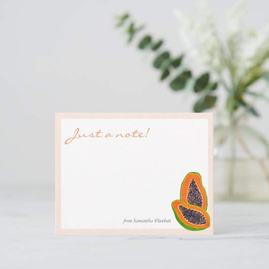 夏と熱帯のパパイヤの果物注 サンキューカード (スタンド正面)