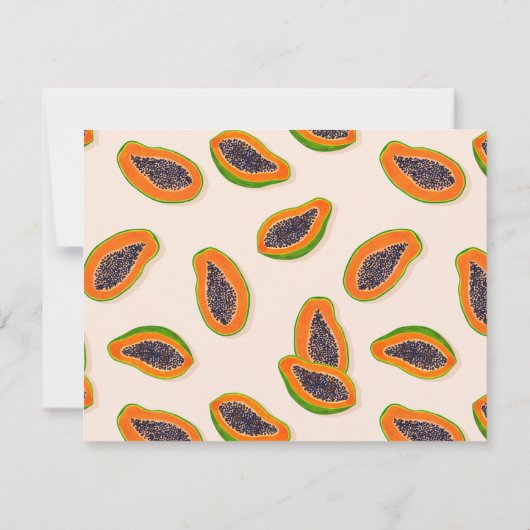 夏と熱帯のパパイヤの果物注 サンキューカード (裏面)