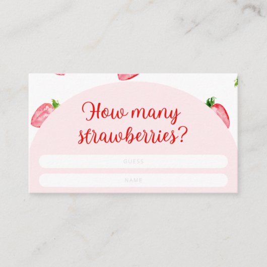 夏どれだけのイチゴ赤ちゃんシャワー エンクロージャーカード (正面)