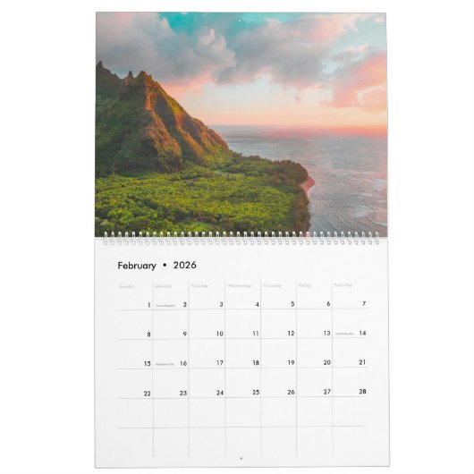 夏にようやく！ カレンダー (2月 2026)