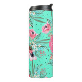 夏によってはティール（緑がかった色）のパーソナライズな熱タンブラーが開花します タンブラー (回転左)