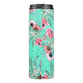 夏によってはティール（緑がかった色）のパーソナライズな熱タンブラーが開花します タンブラー (裏面)