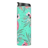 夏によってはティール（緑がかった色）のパーソナライズな熱タンブラーが開花します タンブラー (回転右)