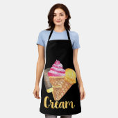 夏にアイスクリーム好き エプロン (着用した状態)