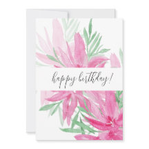 夏に咲くピンクのフローラ水彩アート