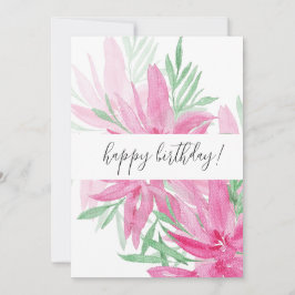 夏に咲くピンクのフローラ水彩アート