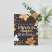 夏に崩壊秋秋引用文ブラックVer ポストカード (スタンド正面)