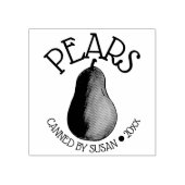 夏に熟した緑色の梨の果梨の缶詰 ラバースタンプ (インプリント)