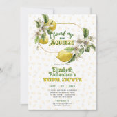 夏に設定 |おもしろいレモンスクイーズブライダルシャワー 招待状 (正面)