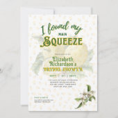 夏に設定 |おもしろいレモンスクイーズブライダルシャワー 招待状 (正面)