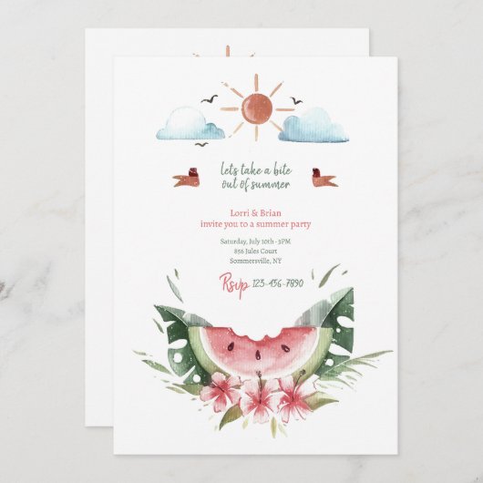 夏に食い尽くす 招待状 (正面/裏面)
