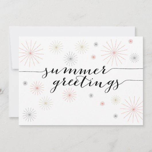 夏のあいさつ花火フラット カード (正面)