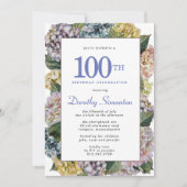 夏のあじさい100th誕生日パーティー 招待状 (正面)