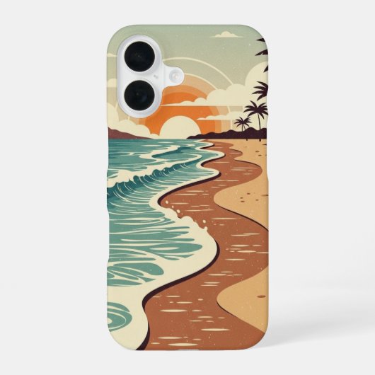 夏のあたたかい海岸 iPhone 16ケース (裏面)