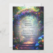 夏のおとぎ話に魅了された森の赤ちゃんシャワー 招待状 (正面)