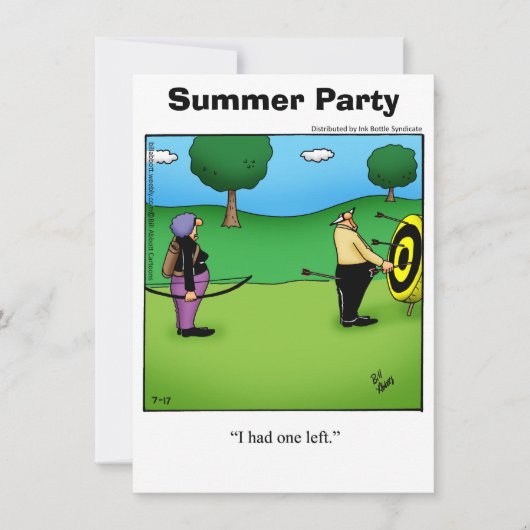 夏のおもしろいおもしろいパーティの招待状 招待状 (正面)