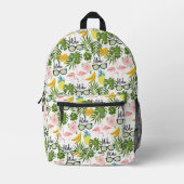夏のおもしろいかわいいトロピカルパターン プリントバックパック (正面)