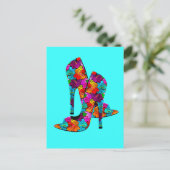 夏のおもしろいのハイヒールの靴 ポストカード (スタンド正面)