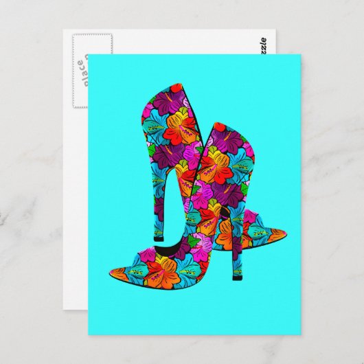 夏のおもしろいのハイヒールの靴 ポストカード (正面/裏面)