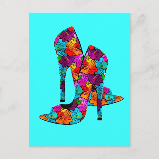 夏のおもしろいのハイヒールの靴 ポストカード (正面)