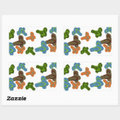 夏のおもしろいのビーチサンダル 長方形シール (シート)