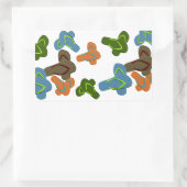 夏のおもしろいのビーチサンダル 長方形シール (バッグ)