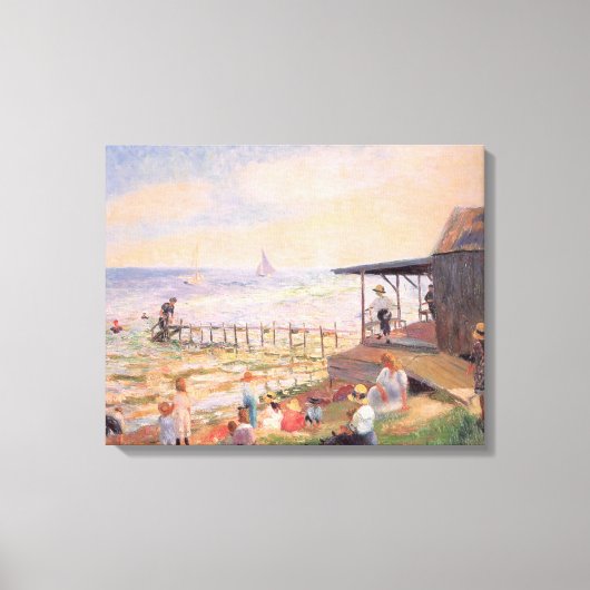 夏のおもしろいのビーチ キャンバスプリント (正面)