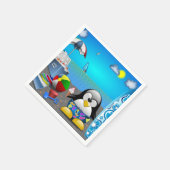 夏のおもしろいのビーチ スタンダードカクテルナプキン (角)