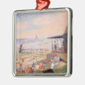 夏のおもしろいのビーチ メタルオーナメント (左)