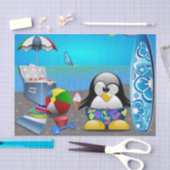 夏のおもしろいのビーチ 薄葉紙 (クラフト)