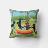 夏のおもしろいのラブラドールの絵を描くこと クッション (裏面)