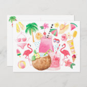 夏のおもしろいの挨拶ビーチ ポストカード (正面/裏面)