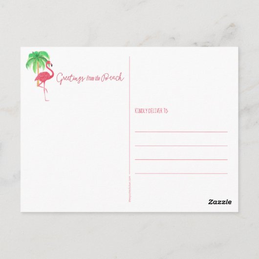 夏のおもしろいの挨拶ビーチ ポストカード (裏面)