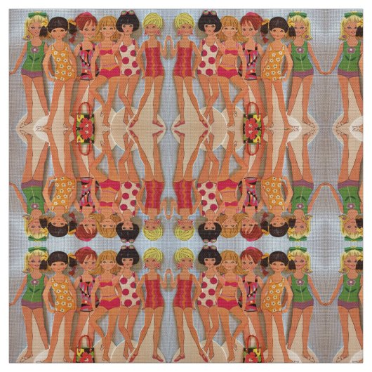 夏のおもしろいの紙の人形 ファブリック (見本)