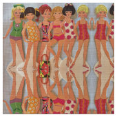 夏のおもしろいの紙の人形 ファブリック (クローズアップ)