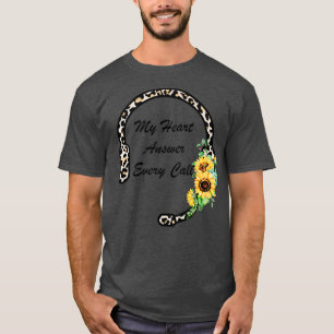 夏のおもしろいひまわり黄色911ディスパッチャの傾向 Tシャツ