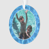 夏のおもしろいを祖父母の家族の写真 オーナメント (正面)