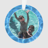 夏のおもしろいを祖父母の家族の写真 オーナメント (正面)