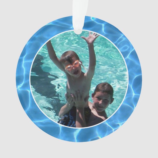 夏のおもしろいを祖父母の家族の写真 オーナメント (正面)