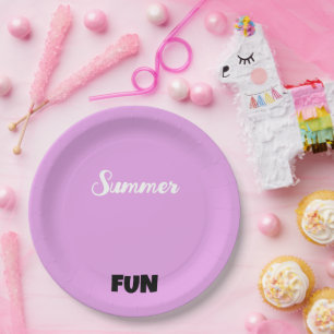 夏のおもしろいイエローオレンジサンパープル ペーパープレート