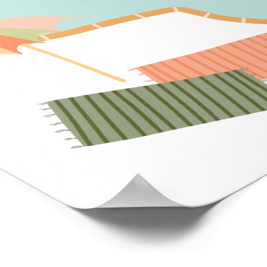 夏のおもしろいガールプール誕生日パーティーウェルカムサイン ポスター (角)