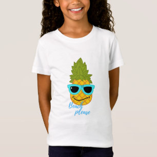 夏のおもしろいサングラスで冷えるパイナップル Tシャツ