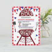 夏のおもしろいバックヤードbbqグリル7月4日 招待状 (スタンド正面)