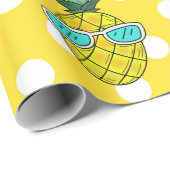 夏のおもしろいパイナップル日光浴ギフト紙 ラッピングペーパー (ロールコーナー)