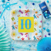 夏のおもしろいパターンキッズパーティー紙プレート ペーパープレート (パーティー)